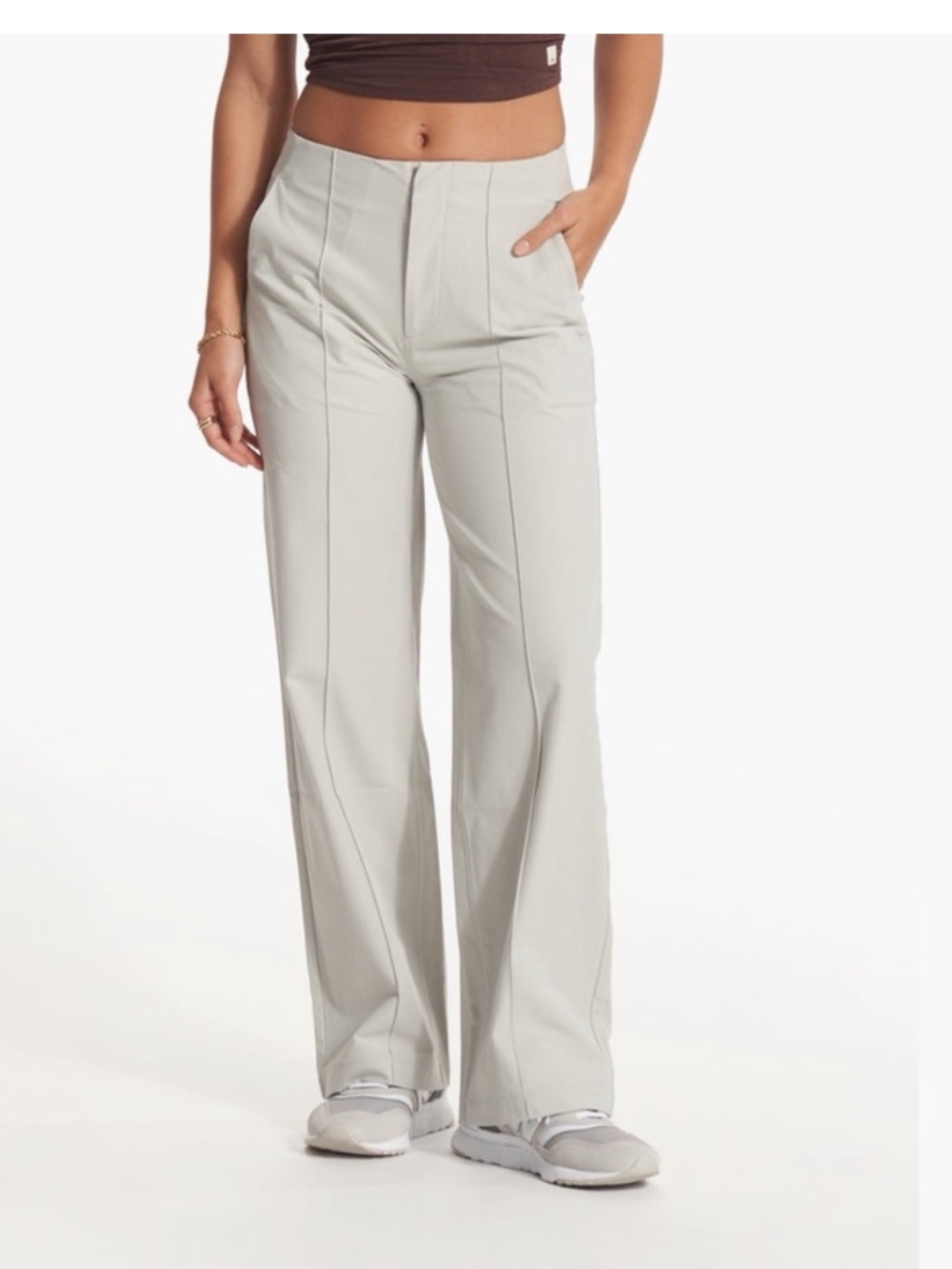 Vuori Meta Light Gray High-Rise Wide Leg Pants Women’s Size Medium